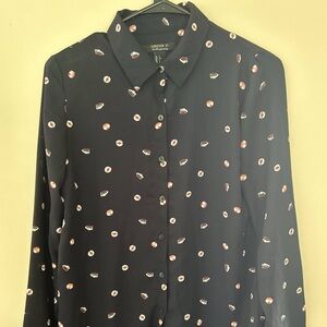 Forever21 women’s navy blue buttoned down shirt US S